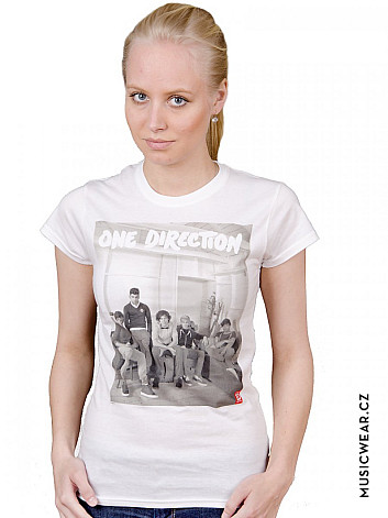 One Direction t-shirt, Band Lounge Black & White, ladies