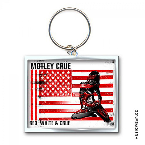 Motley Crue keychain, Red White & Crue Logo