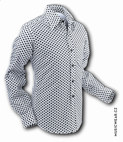 Pete Chenaski shirt, White & Black Dots, men´s