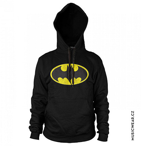 Batman mikina, Distressed Logo Hoodie Black, men´s