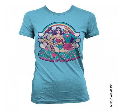 Superman t-shirt, Girlpower Girly Skyblue, ladies