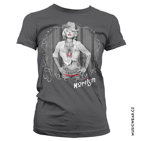 Marilyn Monroe t-shirt, Cowgirl Grey Swirl Girly, ladies