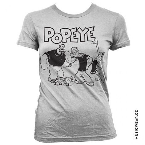 Pepek námořník t-shirt, Popeye Group Girly, ladies