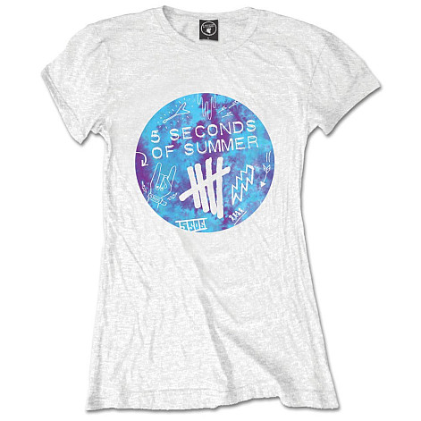 5 Seconds of Summer t-shirt, Tie-Dye Scribble Logo Girly, ladies