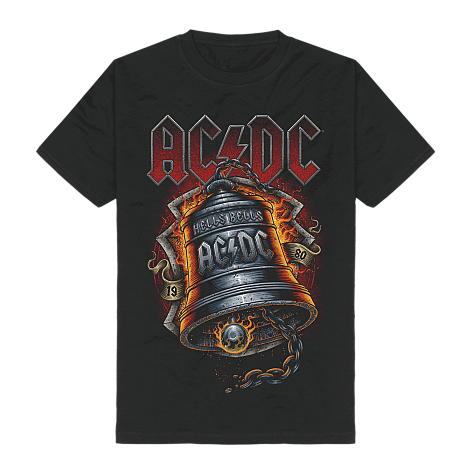 AC/DC t-shirt, Hells Bells Flames Black, men´s