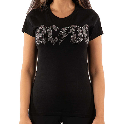 AC/DC t-shirt, Logo With Rhinestone Girly, ladies