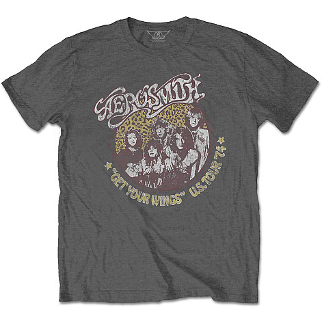 Aerosmith t-shirt, Cheetah Print Grey, men´s