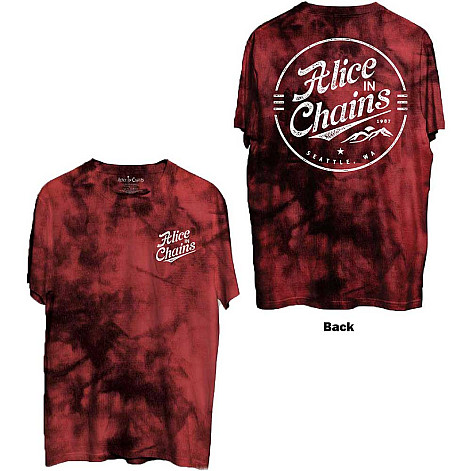 Alice in Chains t-shirt, Circle Emblem BP Dip Dye Red, men´s