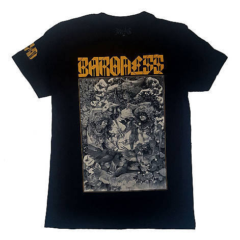 Baroness t-shirt, Gold & Grey Date Back BP Black, men´s