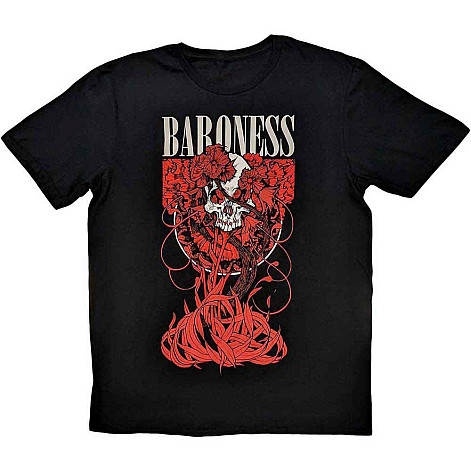 Baroness t-shirt, Fleur Skull Black, men´s