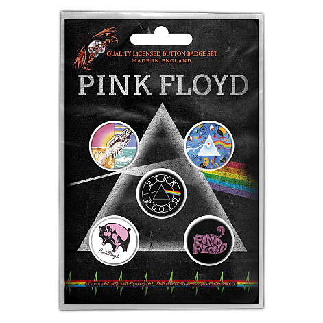 Pink Floyd button badges – 5 pieces průměr 25 mm, Prism, unisex