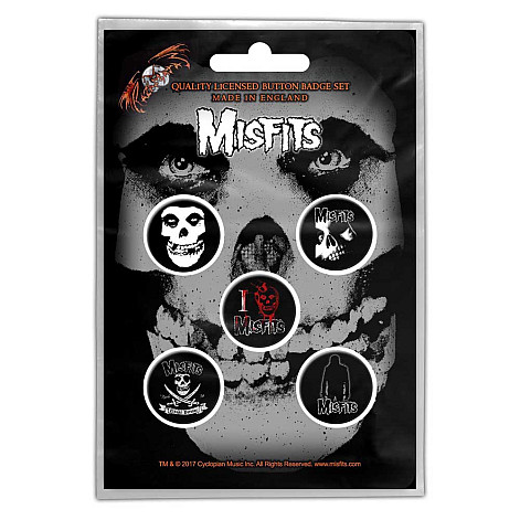 Misfits button badges – 5 pieces, Skull