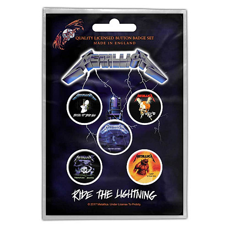 Metallica button badges – 5 pieces ⌀ 25 mm, Ride The Lightning