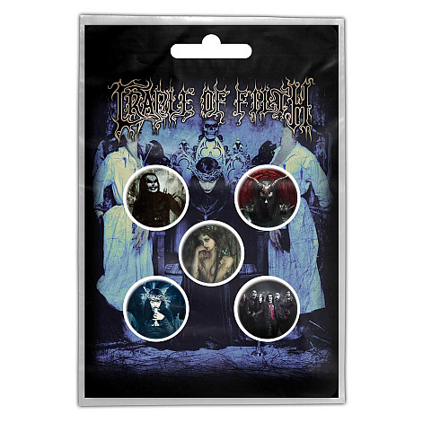 Cradle Of Filth button badges – 5 pieces průměr 25 mm, Cryptoriana