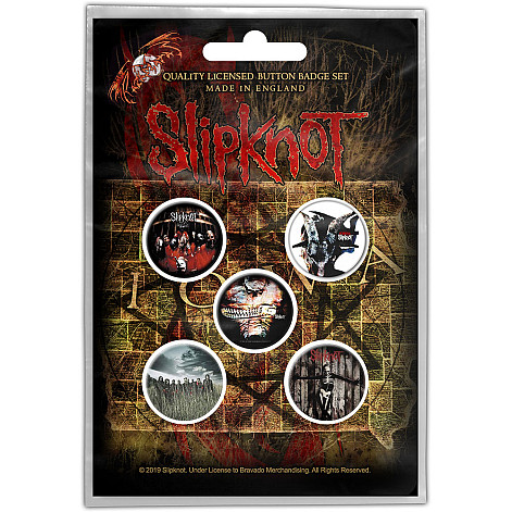 Slipknot button badges – 5 pieces, Albums, uni