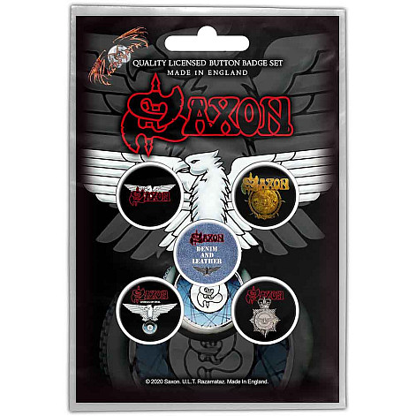 Saxon button badges – 5 pieces průměr 25 mm, Wheels Of Steel