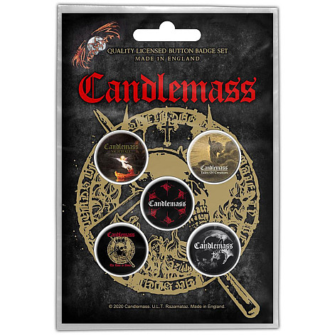 Candlemass button badges – 5 pieces, The Door to Doom