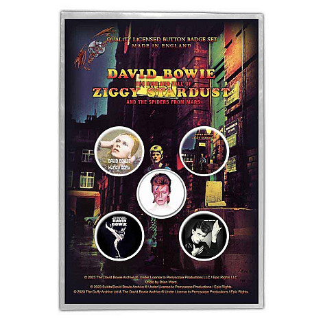 David Bowie button badges – 5 pieces průměr 25 mm, Early Albums