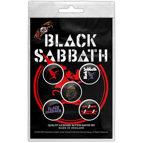 Black Sabbath button badges – 5 pieces průměr 25 mm, Red Devil