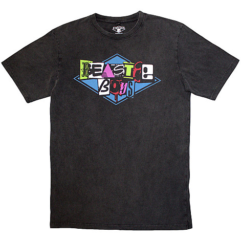 Beastie Boys t-shirt, Multicolour Logo Stone Wash Charcoal Grey, men´s