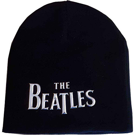 The Beatles winter beanie cap, Sonic Silver Drop T Logo Black, unisex