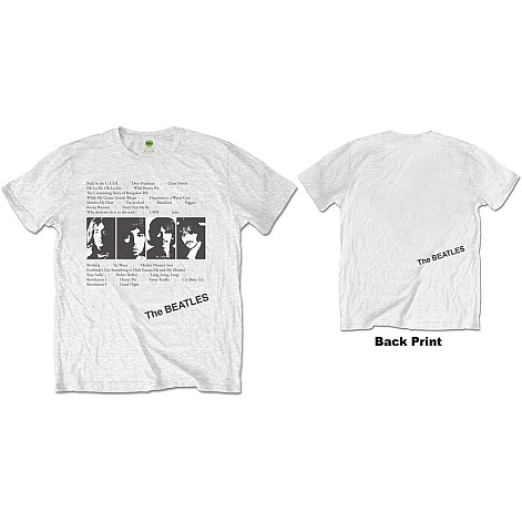The Beatles t-shirt, White Album Tracpcs BP White, men´s