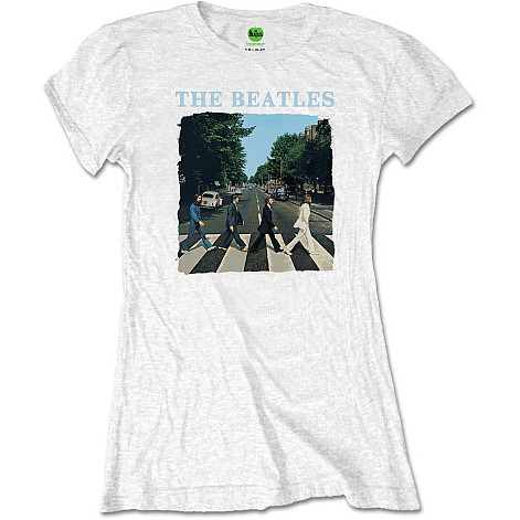 The Beatles t-shirt, Abbey Road & Logo Girly White, ladies