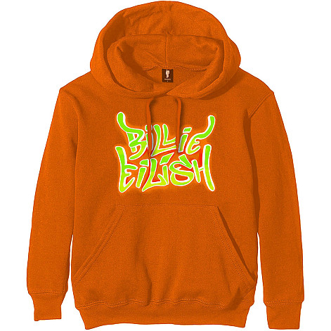 Billie Eilish mikina, Airbrush Flames Blohsh Orange, men´s