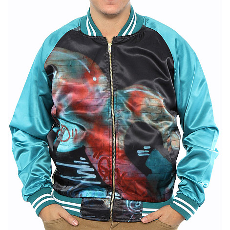 Notorious B.I.G. jacket, Turqoise BP Satin Blue, men´s