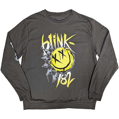 Blink 182 mikina, Sweatshirt Big Smile Sleeve Print Charcoal Grey, men´s