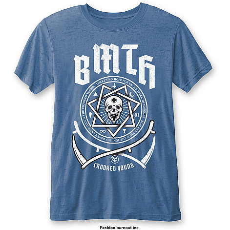 Bring Me The Horizon t-shirt, Crooked Young Burn Out Blue, men´s