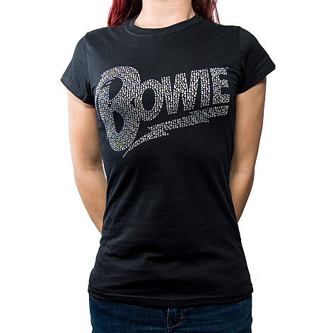 David Bowie t-shirt, Flash Logo Diamante, ladies