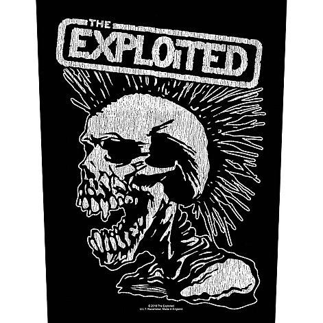 The Exploited back patch 30x27x36 cm, Vintage Skull