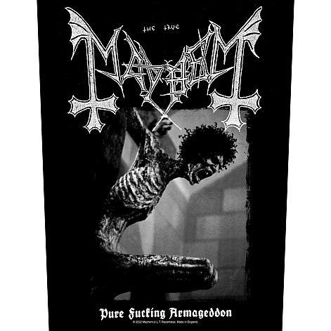 Mayhem back patch 30x27x36 cm, Pure Fucking Armageddon