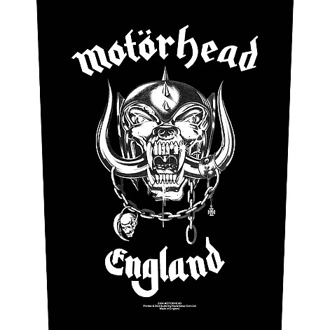 Motorhead back patch 30x27x36 cm, England Black