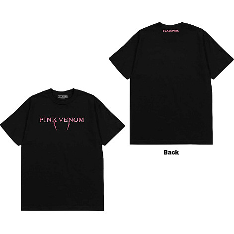 BlackPink t-shirt, Pink Venom Logo BP Black, men´s