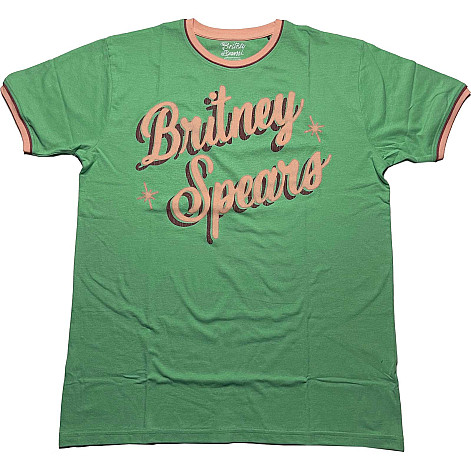 Britney Spears t-shirt, Retro Text Ringer Green, men´s