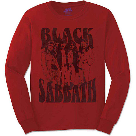 Black Sabbath t-shirt long rukáv, Band and Logo Red, men´s