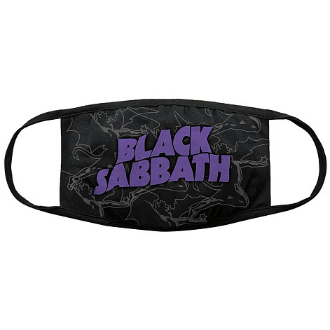 Black Sabbath bavlněná face mask na ústa, Distressed Logo Black