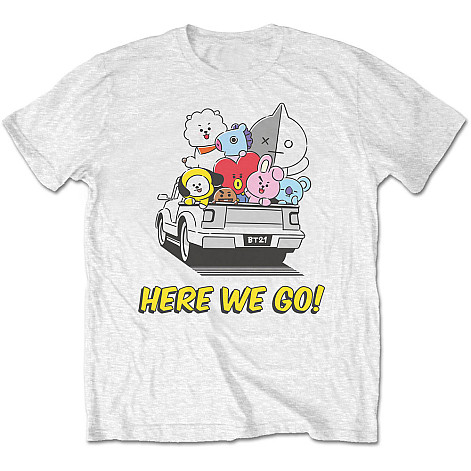 BT21 t-shirt, Here We Go White, men´s