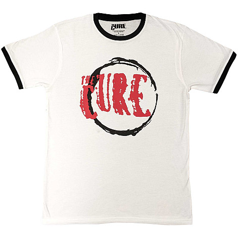 The Cure t-shirt, Circle Logo Ringer Eco White, men´s