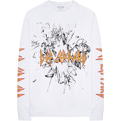 Def Leppard t-shirt long rukáv, Shattered White, men´s