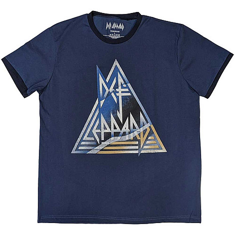 Def Leppard t-shirt, Triangle Logo Ringer Denim Blue, men´s