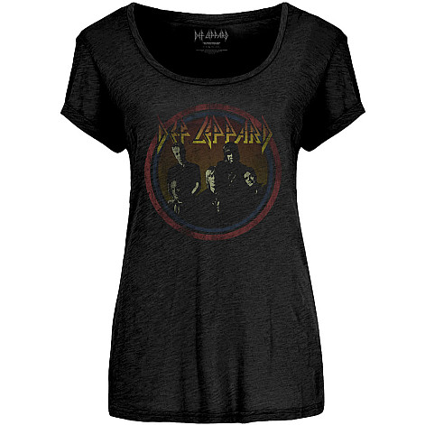 Def Leppard t-shirt, Vintage Circle Girly Black, ladies