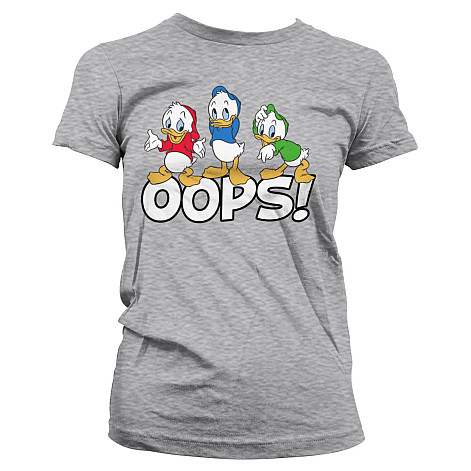 Disney t-shirt, Huey, Dewey and Louie - Oops Grey Girly, ladies