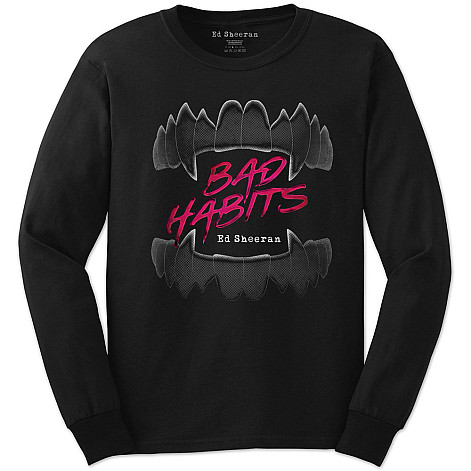 Ed Sheeran t-shirt long rukáv, Bad Habits Black, men´s