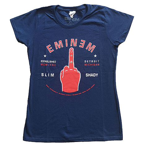 Eminem t-shirt, Detroit Finger Girly Navy Blue, ladies