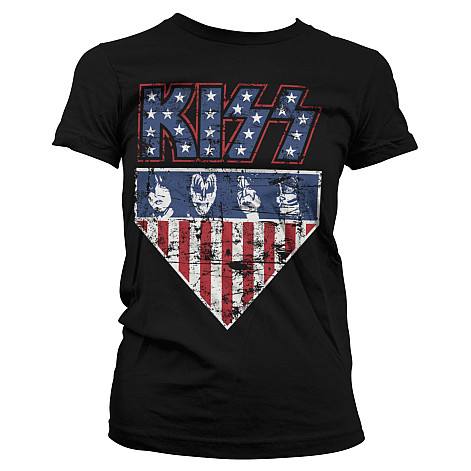 KISS t-shirt, Stars & Stripes Black, ladies