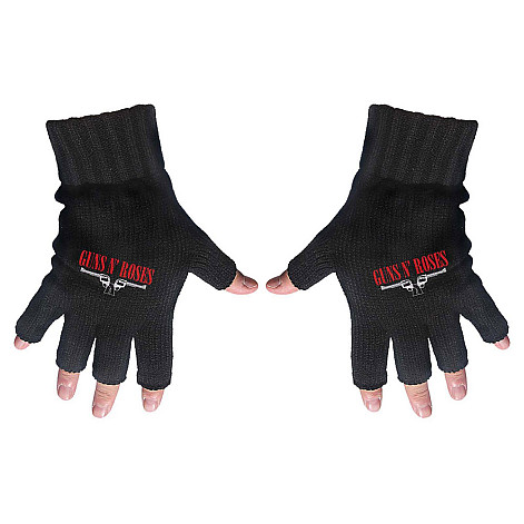 Guns N Roses fingerless gloves, Logo & Pistols