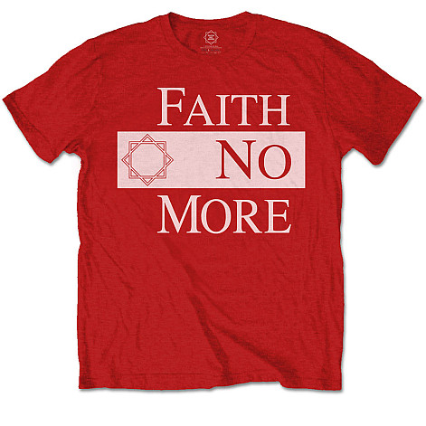 Faith No More t-shirt, Classic New Logo Star White on Red, men´s